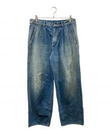 Graphpaper（グラフペーパー）の古着「Selvage Denim Two Tuck Pants デニムパンツ」｜ブルー