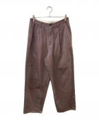 Graphpaperグラフペーパー）の古着「HARD TWILL TWO TUCK PANTS」｜ブラウン
