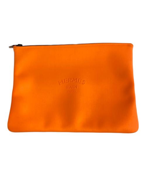 HERMES（エルメス）HERMES (エルメス) ネオバンGM エンボスロゴ ポーチ オレンジの古着・服飾アイテム