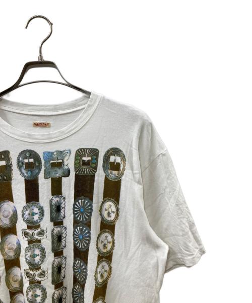KAPITAL（キャピタル）KAPITAL (キャピタル) カーテンコンチョプリントTシャツ ホワイト サイズ:Lの古着・服飾アイテム
