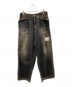 MIHARA YASUHIROミハラヤスヒロ）の古着「Denim Baker Pants」｜ブラック