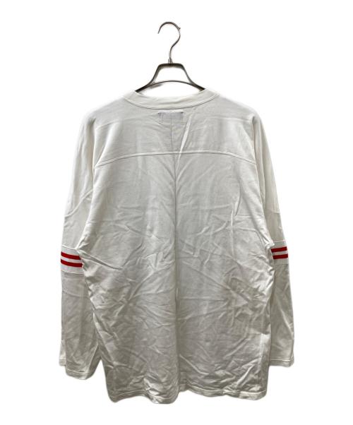 myne（マイン）MYNE (マイン) Jersey Football Long Sleeve T-shirt ホワイト サイズ:Lの古着・服飾アイテム