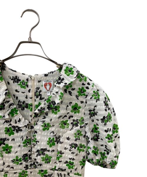 shrimps（シュリンプス）shrimps (シュリンプス) 総柄ワンピース グリーン サイズ:8の古着・服飾アイテム
