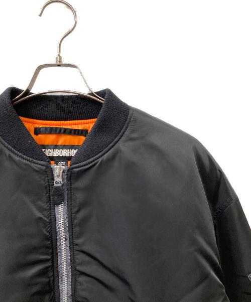 NEIGHBORHOOD（ネイバーフッド）NEIGHBORHOOD (ネイバーフッド) MA-1 FLIGHT JACKET MOD ブラック サイズ:Lの古着・服飾アイテム