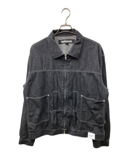 NEIGHBORHOOD（ネイバーフッド）NEIGHBORHOOD (ネイバーフッド) WASHED LW DENIM ZIP JACKET ブラック サイズ:XLの古着・服飾アイテム