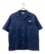 WIND AND SEAウィンダンシー）の古着「リネンオープンカラーシャツ」｜ネイビー