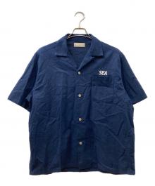 WIND AND SEA（ウィンダンシー）の古着「リネンオープンカラーシャツ」｜ネイビー