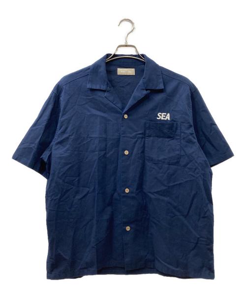 WIND AND SEA（ウィンダンシー）WIND AND SEA (ウィンダンシー) リネンオープンカラーシャツ ネイビー サイズ:Ｌの古着・服飾アイテム