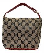 GUCCIグッチ）の古着「GGキャンバスハンドバッグ」｜ベージュ×レッド
