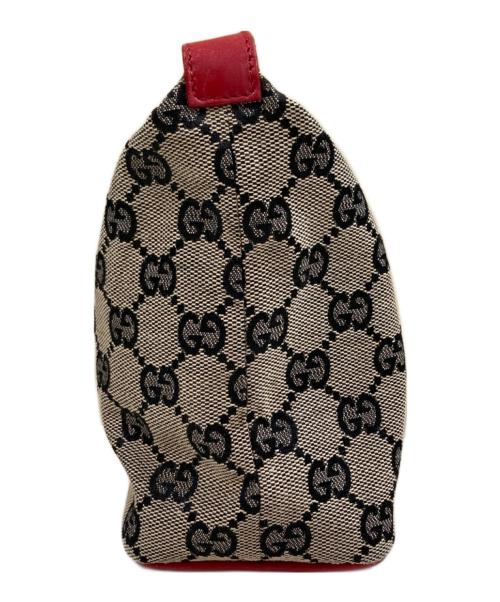 GUCCI（グッチ）GUCCI (グッチ) GGキャンバスハンドバッグ ベージュ×レッドの古着・服飾アイテム