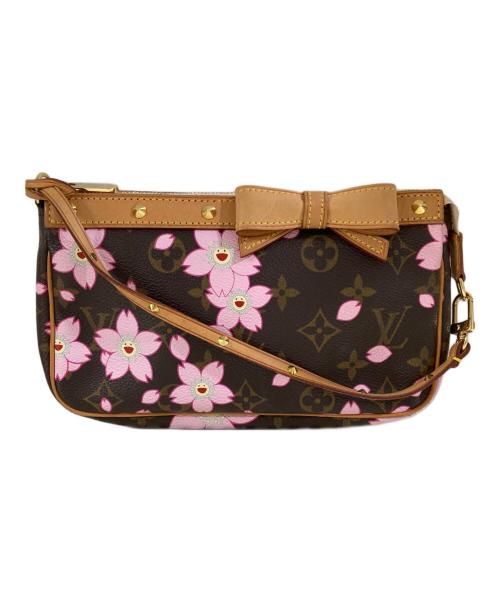 LOUIS VUITTON（ルイ ヴィトン）LOUIS VUITTON (ルイ ヴィトン) チェリーブロッサム ポシェット アクセソワール ハンドバッグ ブラウンの古着・服飾アイテム