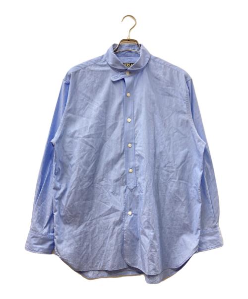 HAVERSACK（ハバーサック）HAVERSACK (ハバーサック) B-SHOP (ビショップ) 〈別注〉丸襟シャツ MEN ブルー サイズ:Ｌの古着・服飾アイテム