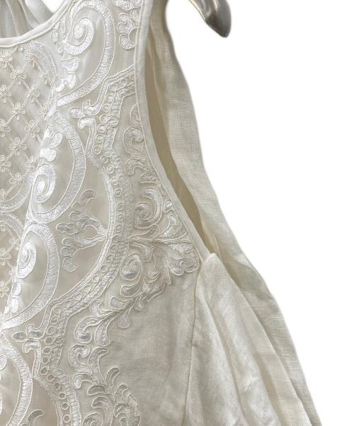 Maurizio Mykonos（マウリツィオ ミコノス）Maurizio Mykonos (マウリツィオ ミコノス) リネンレースブラウス ホワイト サイズ:Ｓの古着・服飾アイテム