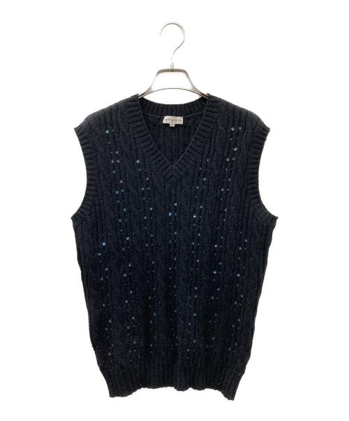 DRIES VAN NOTEN（ドリスヴァンノッテン）DRIES VAN NOTEN (ドリスヴァンノッテン) ビジューラインベスト ブラック サイズ:Lの古着・服飾アイテム