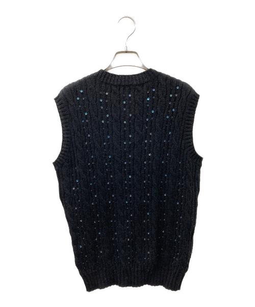 DRIES VAN NOTEN（ドリスヴァンノッテン）DRIES VAN NOTEN (ドリスヴァンノッテン) ビジューラインベスト ブラック サイズ:Lの古着・服飾アイテム