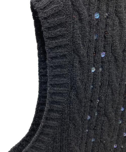 DRIES VAN NOTEN（ドリスヴァンノッテン）DRIES VAN NOTEN (ドリスヴァンノッテン) ビジューラインベスト ブラック サイズ:Lの古着・服飾アイテム