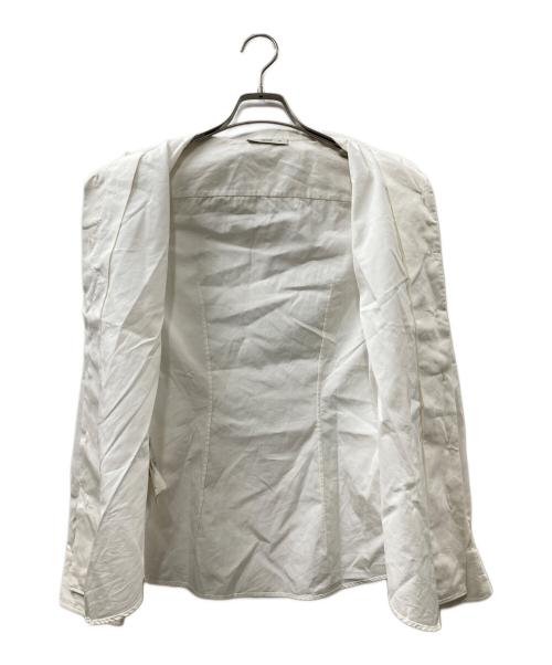 PRADA（プラダ）PRADA (プラダ) スタッズオープンカラーシャツ ホワイト サイズ:38の古着・服飾アイテム