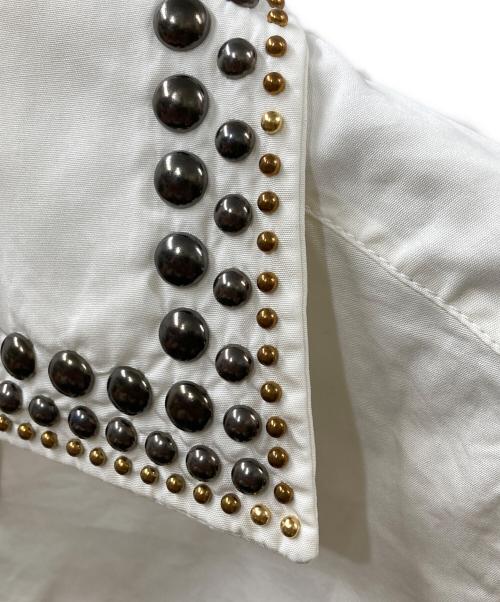 PRADA（プラダ）PRADA (プラダ) スタッズオープンカラーシャツ ホワイト サイズ:38の古着・服飾アイテム