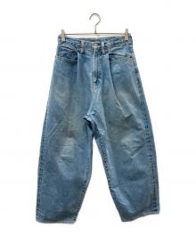 stein（シュタイン）の古着「VINTAGE REPRODUCTION WIDE TUCK DENIM JEANS」｜ブルー