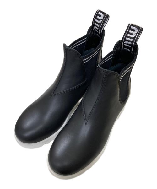 MIU MIU（ミュウミュウ）MIU MIU (ミュウミュウ) サイドゴアブーツ ブラック サイズ:34の古着・服飾アイテム