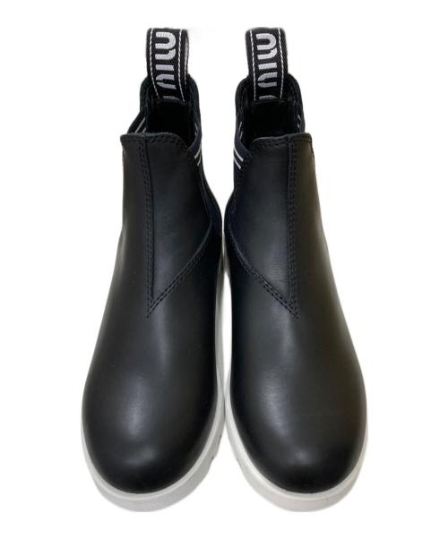 MIU MIU（ミュウミュウ）MIU MIU (ミュウミュウ) サイドゴアブーツ ブラック サイズ:34の古着・服飾アイテム