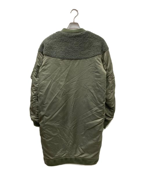 stussy（ステューシー）stussy (ステューシー) ボア付き MA-1 ロングジャケット グリーン サイズ:Mの古着・服飾アイテム