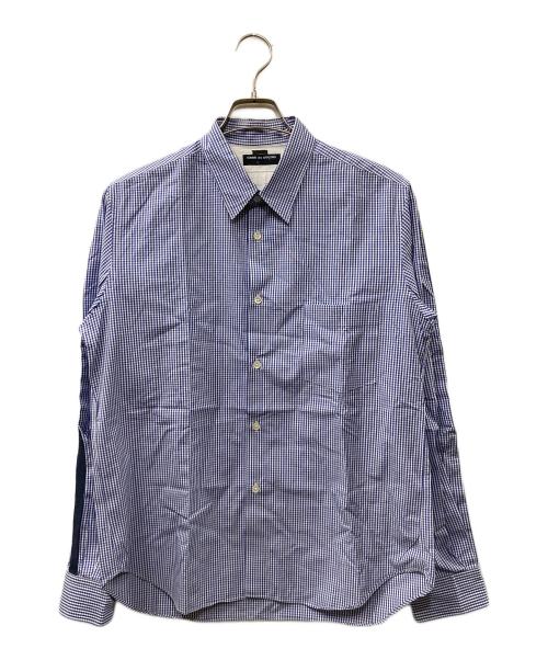 COMME des GARCONS HOMME（コムデギャルソン オム）COMME des GARCONS HOMME (コムデギャルソン オム) 切替チェック柄シャツ ブルー サイズ:Ｌの古着・服飾アイテム