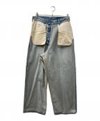 INSCRIREアンスクリア）の古着「Loose Fit Inside Out Denim デニムパンツ」｜インディゴ