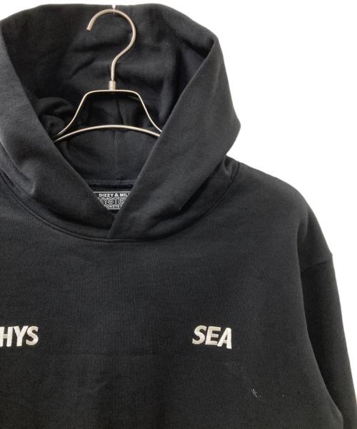 Hysteric Glamour（ヒステリックグラマー）Hysteric Glamour (ヒステリックグラマー) WIND AND SEA (ウィンダンシー) コラボフーディー ブラック サイズ:Mの古着・服飾アイテム