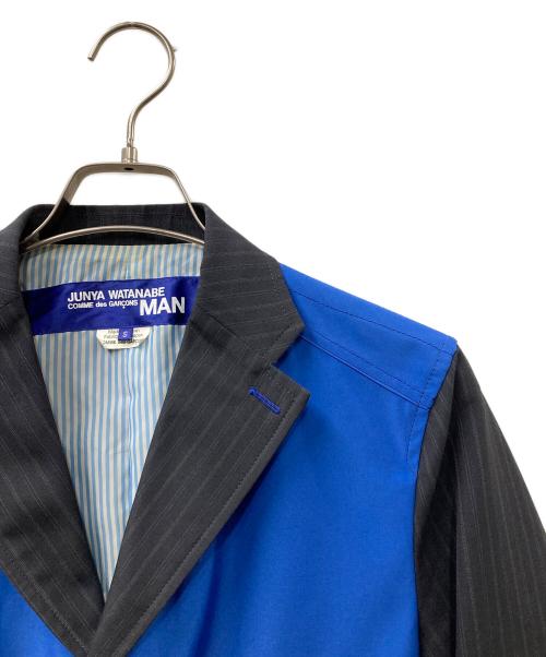 COMME des GARCONS JUNYA WATANABE MAN（コム デ ギャルソン ジュンヤ ワタナベ マン）COMME des GARCONS JUNYA WATANABE MAN (コム デ ギャルソン ジュンヤ ワタナベ マン) 切替テーラードジャケット ブルー サイズ:SIZE Sの古着・服飾アイテム
