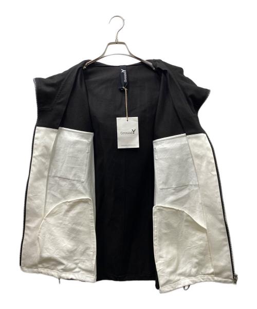 GROUND Y（グラウンドワイ）GROUND Y (グラウンドワイ) デニム アンカー ジャケット ブラック×ホワイト サイズ:SIZE 3の古着・服飾アイテム