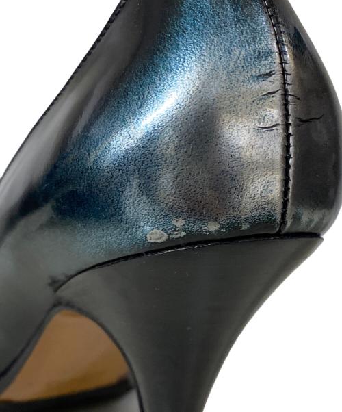 Maison Margiela（メゾンマルジェラ）Maison Margiela (メゾンマルジェラ) 転写デザインピンヒール ブルー×ブラック サイズ:38の古着・服飾アイテム