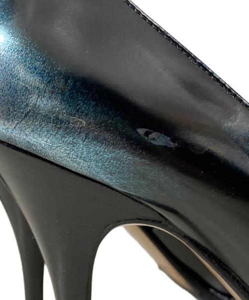 Maison Margiela（メゾンマルジェラ）Maison Margiela (メゾンマルジェラ) 転写デザインピンヒール ブルー×ブラック サイズ:38の古着・服飾アイテム