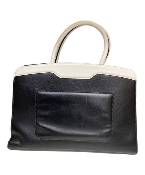 BVLGARI（ブルガリ）BVLGARI (ブルガリ) イコナ10 レザーハンドバッグ ブラック×グリーン サイズ:OneSizeの古着・服飾アイテム