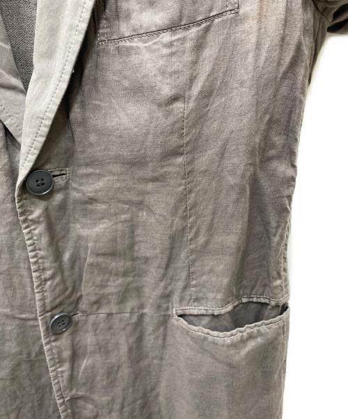 Yohji Yamamoto pour homme（ヨウジヤマモト プールオム）Yohji Yamamoto pour homme (ヨウジヤマモト プールオム) リネン切替テーラードジャケット グレー サイズ:2の古着・服飾アイテム