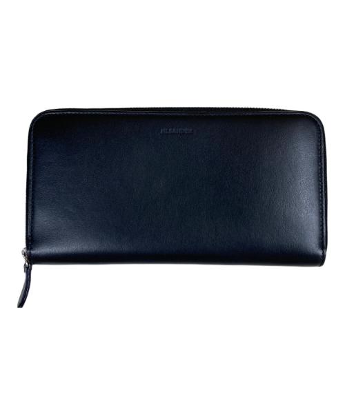 JIL SANDER（ジルサンダー）JIL SANDER (ジルサンダー) レザーラウンドジップウォレット ブラックの古着・服飾アイテム