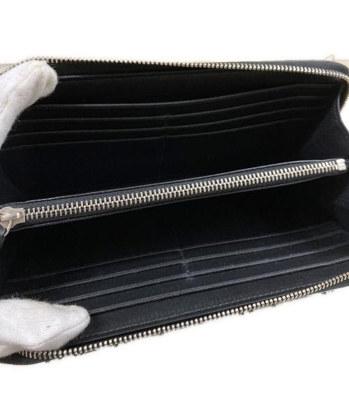 JIL SANDER（ジルサンダー）JIL SANDER (ジルサンダー) レザーラウンドジップウォレット ブラックの古着・服飾アイテム