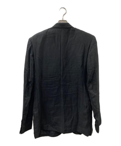 Yohji Yamamoto pour homme（ヨウジヤマモト プールオム）Yohji Yamamoto pour homme (ヨウジヤマモト プールオム) 09SS 仮縫いデザイン ヘンプジャケット ブラック×アイボリー サイズ:3の古着・服飾アイテム