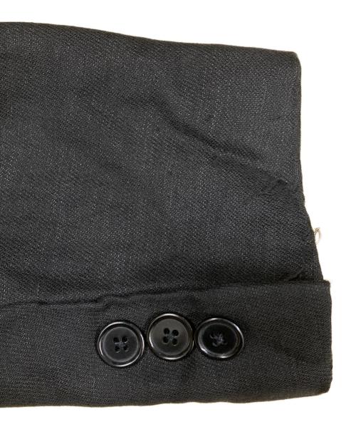 Yohji Yamamoto pour homme（ヨウジヤマモト プールオム）Yohji Yamamoto pour homme (ヨウジヤマモト プールオム) 09SS 仮縫いデザイン ヘンプジャケット ブラック×アイボリー サイズ:3の古着・服飾アイテム