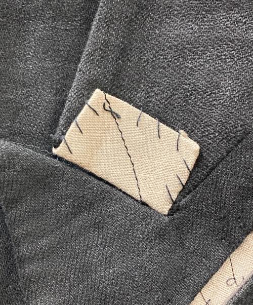 Yohji Yamamoto pour homme（ヨウジヤマモト プールオム）Yohji Yamamoto pour homme (ヨウジヤマモト プールオム) 09SS 仮縫いデザイン ヘンプジャケット ブラック×アイボリー サイズ:3の古着・服飾アイテム