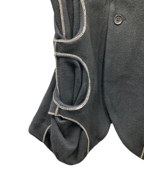 NEMETH（ネメス）NEMETH (ネメス) 立体ポケット ステッチデザイン ウールジャケット ブラック サイズ:Lの古着・服飾アイテム