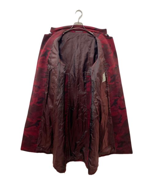 Yohji Yamamoto pour homme（ヨウジヤマモト プールオム）Yohji Yamamoto pour homme (ヨウジヤマモト プールオム) 14AW 迷彩 ジップアップミリタリー ウール ロング コート レッド×ブラック サイズ:3の古着・服飾アイテム