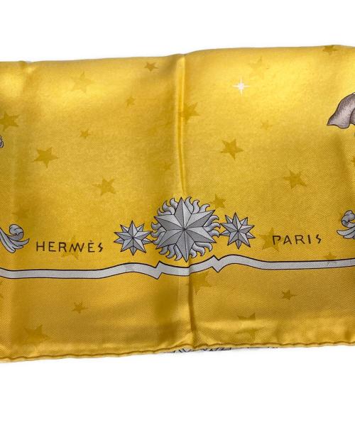 HERMES（エルメス）HERMES (エルメス) カレ90 宇宙観 シルクスカーフ イエロー サイズ:FREEの古着・服飾アイテム