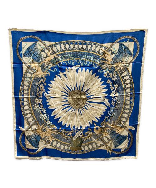 HERMES（エルメス）HERMES (エルメス) Je Taime passionnement un peu シルクスカーフ ブルー サイズ:FREEの古着・服飾アイテム