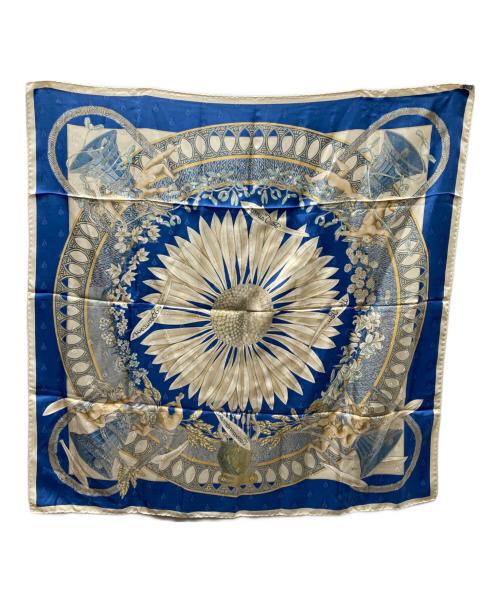 HERMES（エルメス）HERMES (エルメス) Je Taime passionnement un peu シルクスカーフ ブルー サイズ:FREEの古着・服飾アイテム