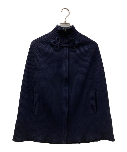 VALENTINO（ヴァレンティノ）VALENTINO (ヴァレンティノ) ニットポンチョ ネイビー サイズ:Lの古着・服飾アイテム
