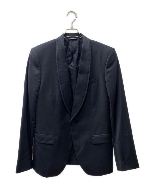 DOLCE & GABBANA（ドルチェ＆ガッバーナ）DOLCE & GABBANA (ドルチェ＆ガッバーナ) 裏地ペイズリー総柄 ウールテーラードジャケット ブラック サイズ:48の古着・服飾アイテム