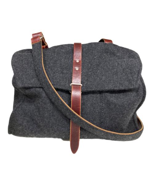 Y's（ワイズ）Y's (ワイズ) レザー切替ウールリュック グレー×ブラウン サイズ:OneSizeの古着・服飾アイテム