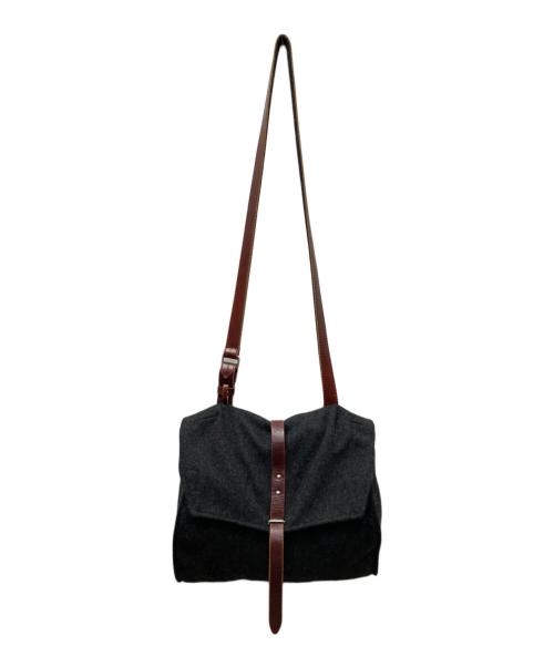 Y's（ワイズ）Y's (ワイズ) レザー切替ウールリュック グレー×ブラウン サイズ:OneSizeの古着・服飾アイテム