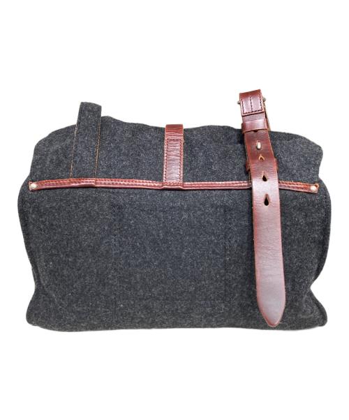 Y's（ワイズ）Y's (ワイズ) レザー切替ウールリュック グレー×ブラウン サイズ:OneSizeの古着・服飾アイテム